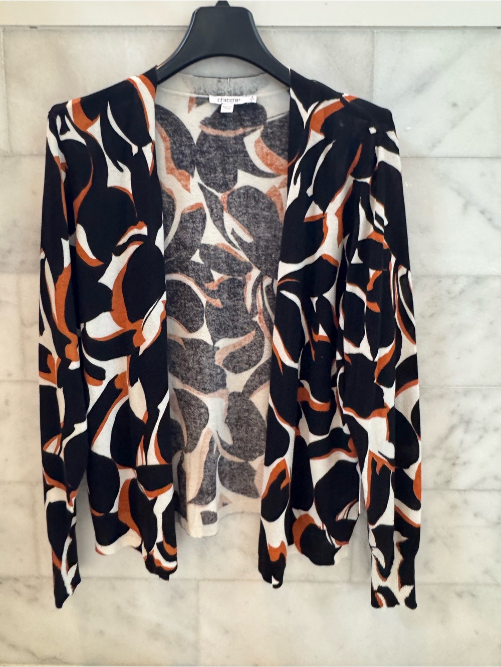 Chico’s Floral Cardigan Sweater — Size 2 (US L), NWT